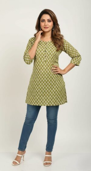 Green Cotton Cambric Tunics