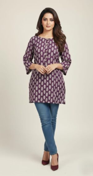 Purple Cotton Cambric Tunics